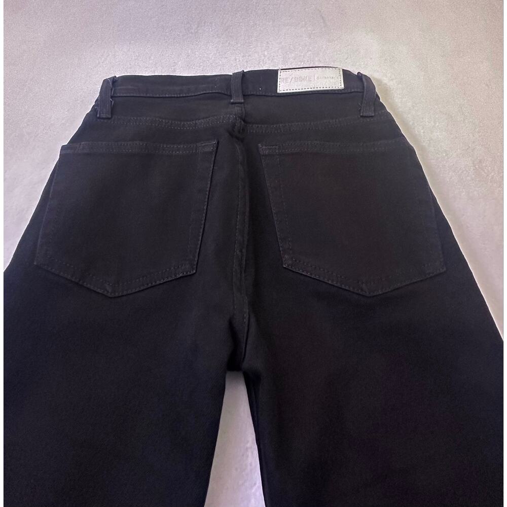 RE/DONE Originals 70s Straight Leg Jet Black Raw Hem Jeans Size 25 High Rise - Picture 7 of 14